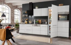 KOCHSTATION Küchenzeile »KS-Brindisi Breite 340 cm« wahlweise mit E-Geräten und Induktion, mit MDF-Fronten und Regal