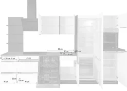 KOCHSTATION Küchenzeile »KS-Brindisi Breite 340 cm« wahlweise mit E-Geräten und Induktion, mit MDF-Fronten und Regal