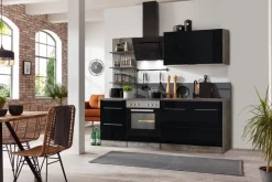 KOCHSTATION Küchenzeile »KS-Brindisi« Breite 210 cm, wahlweise mit E-Geräten, mit MDF-Fronten und Regal