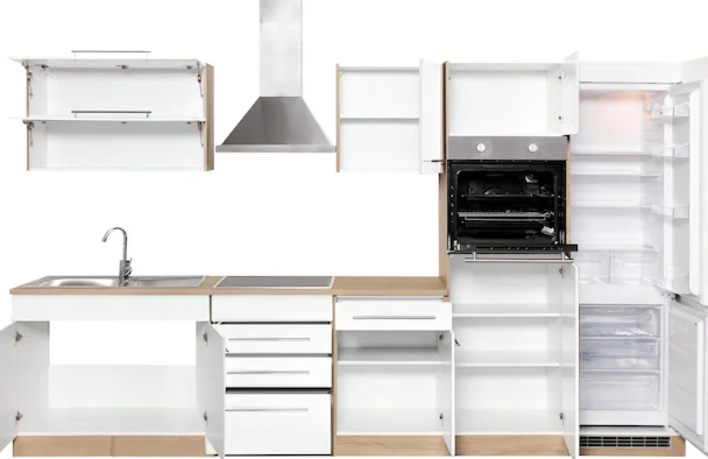 KOCHSTATION Küchenzeile »KS-Eton« ohne E-Geräte, Breite 330 cm