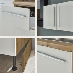 KOCHSTATION Küchenzeile »KS-Florida mit 38mm starker Arbeitsplatte« Breite 210 cm, wahlweise mit E-Geräten, mit Soft-Close-Funktion
