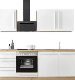 KOCHSTATION Küchenzeile »KS-Florida mit 38mm starker Arbeitsplatte« Breite 220 cm, wahlweise mit E-Geräten, Soft-Close-Funktion