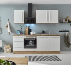 KOCHSTATION Küchenzeile »KS-Florida mit 38mm starker Arbeitsplatte« Breite 220 cm, wahlweise mit E-Geräten, Soft-Close-Funktion