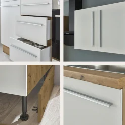 KOCHSTATION Küchenzeile »KS-Florida mit 38mm starker Arbeitsplatte« Breite 220 cm, wahlweise mit E-Geräten, Soft-Close-Funktion