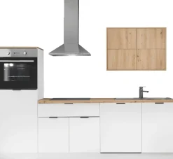 KOCHSTATION Küchenzeile »KS-Georgia, mit 38mm starker Arbeitsplatte« Breite 260 cm, wahlweise mit E-Geräten und Kühlschrank