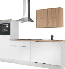 KOCHSTATION Küchenzeile »KS-Georgia, mit 38mm starker Arbeitsplatte« Breite 260 cm, wahlweise mit E-Geräten und Kühlschrank
