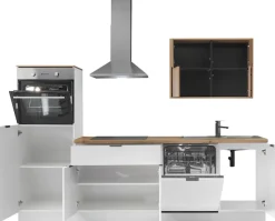 KOCHSTATION Küchenzeile »KS-Georgia, mit 38mm starker Arbeitsplatte« Breite 260 cm, wahlweise mit E-Geräten und Kühlschrank