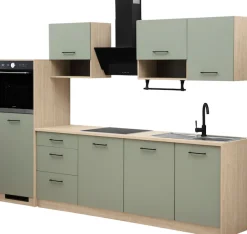 KOCHSTATION Küchenzeile »KS-Kolari, Küchenblock Made in Germany« Breite 290 cm, wahlweise mit Hanseatic-E-Geräten