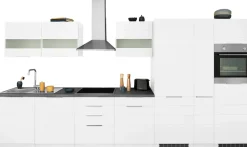 KOCHSTATION Küchenzeile »KS-Luhe« 390 cm breit, wahlweise mit oder ohne E-Geräten, gefräste MDF-Fronten