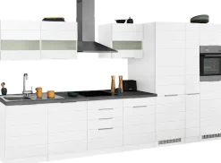 KOCHSTATION Küchenzeile »KS-Luhe« 390 cm breit, wahlweise mit oder ohne E-Geräten, gefräste MDF-Fronten