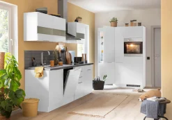 KOCHSTATION Küchenzeile »KS-Luhe« 390 cm breit, wahlweise mit oder ohne E-Geräten, gefräste MDF-Fronten