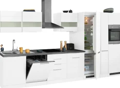 KOCHSTATION Küchenzeile »KS-Luhe« 390 cm breit, wahlweise mit oder ohne E-Geräten, gefräste MDF-Fronten