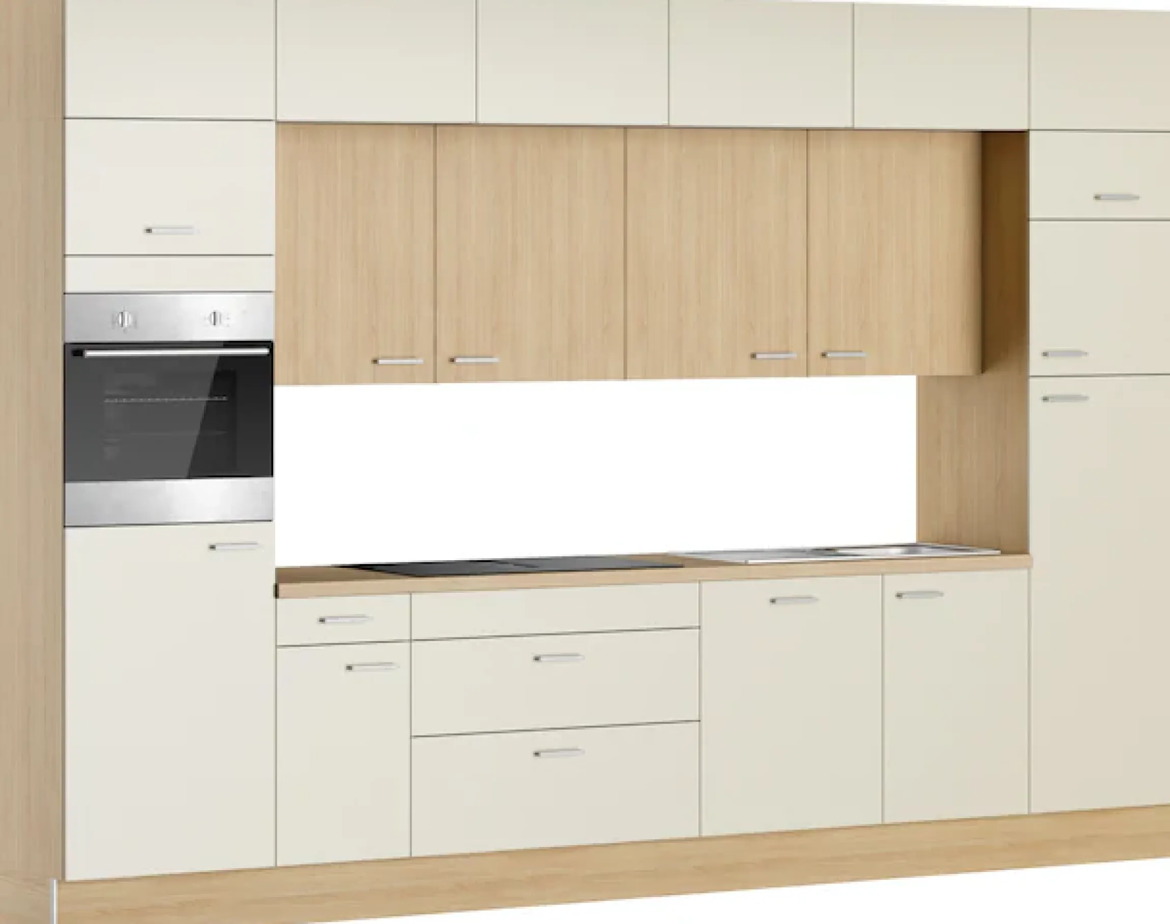 KOCHSTATION Küchenzeile »KS-Lucy wahlweise mit Induktionskochfeld mit integriertem Dunstabzug« Breite 360 cm, Soft-Close, inkl. Zubehör, wahlweise mit E-Geräten