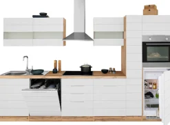 KOCHSTATION Küchenzeile »KS-Luhe« 330 cm breit, wahlweise mit oder ohne E-Geräten, gefräste MDF-Fronten