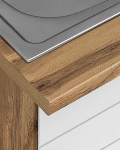 KOCHSTATION Küchenzeile »KS-Luhe« 330 cm breit, wahlweise mit oder ohne E-Geräten, gefräste MDF-Fronten