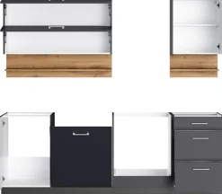 KOCHSTATION Küchenzeile »KS-Milan« 220 cm breit, robuste Metallauszüge, viel Stauraum