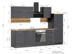 KOCHSTATION Küchenzeile »KS-Milan« 280 cm breit, robuste Metallauszüge, viel Stauraum