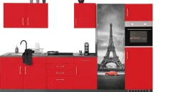 KOCHSTATION Küchenzeile »KS-Paris – Küchen mit einzigartigen Fotomotiven auf den Fronten« Breite 330 cm, wahlweise mit E-Geräten und Induktion