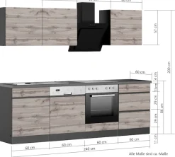 KOCHSTATION Küchenzeile »KS-Riesa« Stellbreite 240 cm, wahlweise mit oder ohne E-Geräte