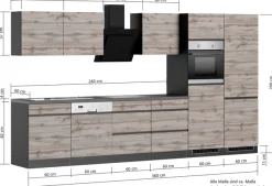 KOCHSTATION Küchenzeile »KS-Riesa« Stellbreite 360 cm, wahlweise mit Induktionskochfeld