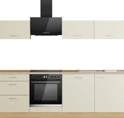 KOCHSTATION Küchenzeile »KS-Sion Breite 240 cm« schnelle Montage OPTIsnap, wahlw. m.HANSEATIC-E-Geräten u.Stand Alone