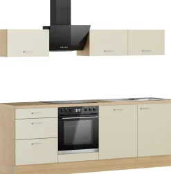 KOCHSTATION Küchenzeile »KS-Sion Breite 240 cm« schnelle Montage OPTIsnap, wahlw. m.HANSEATIC-E-Geräten u.Stand Alone