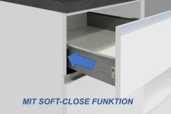 KOCHSTATION Küchenzeile »KS-Sole« Breite 256 cm, Hängeschränke mit Milchglas, ohne E-Geräte