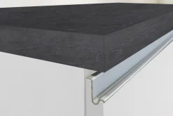 KOCHSTATION Küchenzeile »KS-Sole« Breite 256 cm, Hängeschränke mit Milchglas, ohne E-Geräte