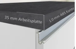 KOCHSTATION Küchenzeile »KS-Sole« Breite 256 cm, Hängeschränke mit Milchglas, ohne E-Geräte
