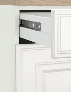 KOCHSTATION Küchenzeile »KS-Stockholm – Küche mit hochwertiger und detailreicher Landhausfront« Breite 310 cm, wahlweise mit E-Geräten,mit MDF-Fronten