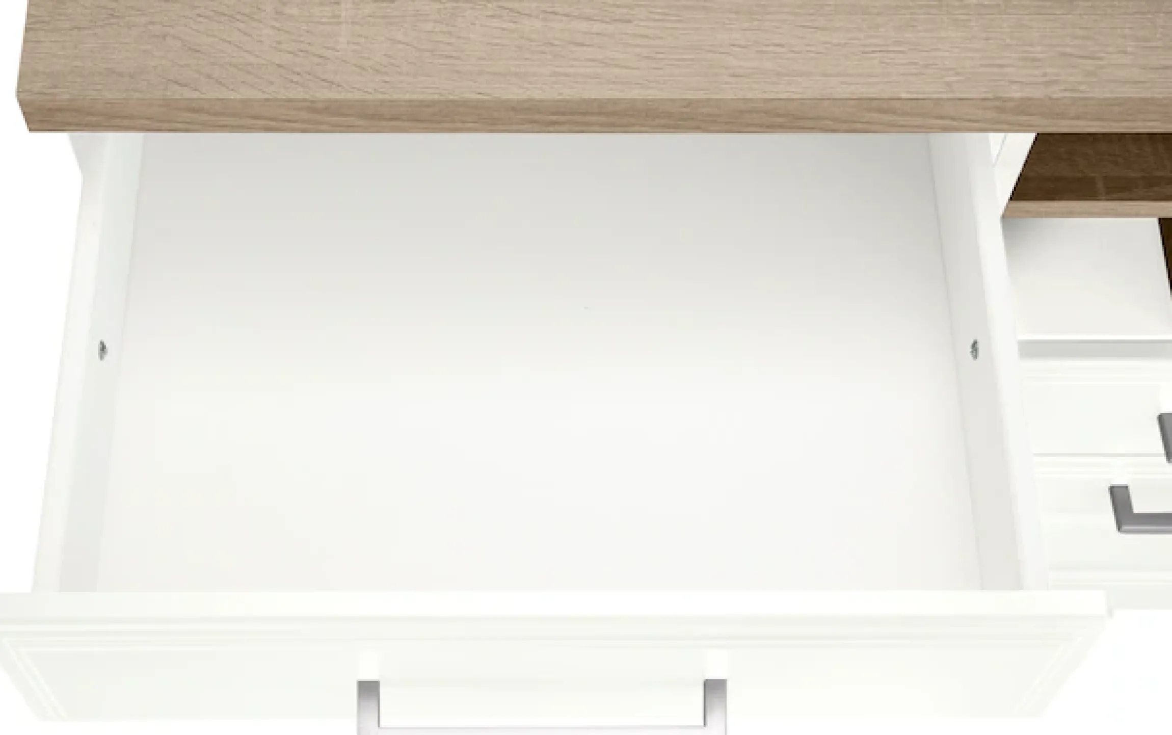 KOCHSTATION Küchenzeile »KS-Stockholm – Küche mit hochwertiger und detailreicher Landhausfront« Breite 220 cm, wahlweise mit E-Geräten,mit MDF-Fronten