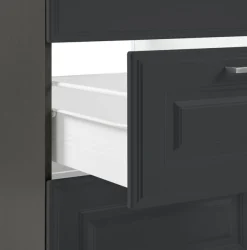 KOCHSTATION Küchenzeile »KS-Stockholm – Küche mit hochwertiger und detailreicher Landhausfront« Breite 330 cm, wahlweise mit E-Geräten,mit MDF-Fronten