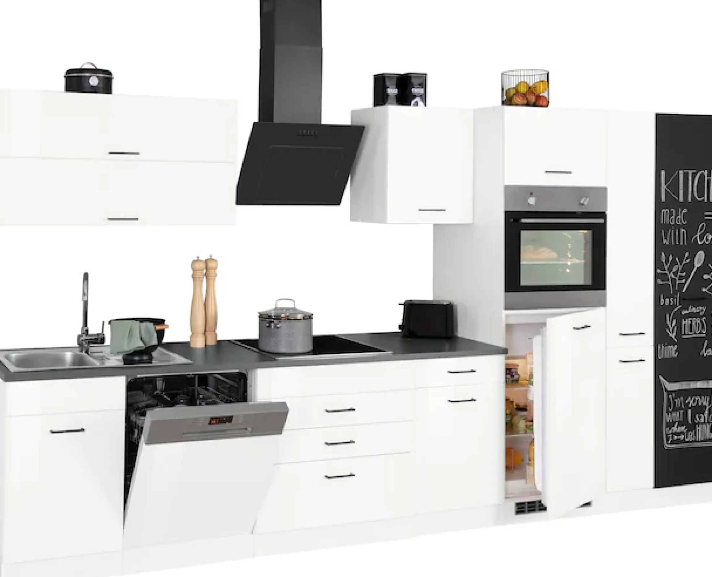 KOCHSTATION Küchenzeile »KS-Trier« ohne E-Geräte, Breite 380 cm