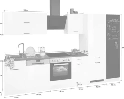 KOCHSTATION Küchenzeile »KS-Trier« ohne E-Geräte, Breite 330 cm