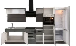 KOCHSTATION Küchenzeile »KS-Tulsa« mit E-Geräten, Breite 330 cm, schwarze Metallgriffe, MDF Fronten
