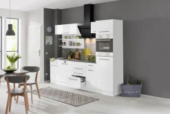 KOCHSTATION Küchenzeile »KS-Tulsa« ohne E-Geräte, Breite 270 cm, schwarze Metallgriffe, MDF Fronten