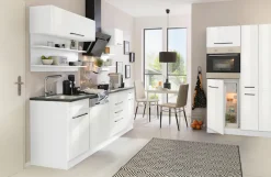 KOCHSTATION Küchenzeile »KS-Tulsa« ohne E-Geräte, Breite 320 cm, schwarze Metallgriffe, MDF Fronten