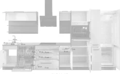 KOCHSTATION Küchenzeile »KS-Tulsa« ohne E-Geräte, Breite 380 cm, schwarze Metallgriffe, MDF Fronten