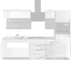 KOCHSTATION Küchenzeile »KS-Tulsa« mit E-Geräten, Breite 270 cm, schwarze Metallgriffe, MDF Fronten