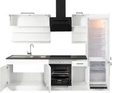 KOCHSTATION Küchenzeile »KS-Tulsa« ohne E-Geräte, Breite 270 cm, schwarze Metallgriffe, MDF Fronten