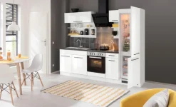 KOCHSTATION Küchenzeile »KS-Tulsa« ohne E-Geräte, Breite 270 cm, schwarze Metallgriffe, MDF Fronten