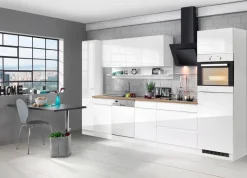 KOCHSTATION Küchenzeile »KS-Virginia,neu in verbesserter Ausführung« Arbeitsplatte 38 mm stark, Stauraum, Softclose,Breite 330 cm, Soft-Close, ohne E-Geräte