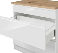 KOCHSTATION Küchenzeile »KS-Virginia,neu in verbesserter Ausführung« Arbeitsplatte 38 mm stark, Stauraum, Softclose,Breite 330 cm, Soft-Close, ohne E-Geräte