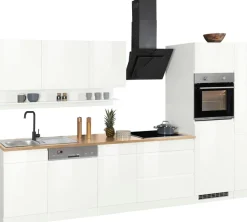 KOCHSTATION Küchenzeile »KS-Virginia,neu in verbesserter Ausführung« Arbeitsplatte 38 mm stark, Stauraum, Softclose,Breite 330 cm, Soft-Close, ohne E-Geräte
