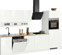 KOCHSTATION Küchenzeile »KS-Virginia,neu in verbesserter Ausführung« Arbeitsplatte 38 mm stark, Stauraum, Softclose,Breite 330 cm, Soft-Close, ohne E-Geräte