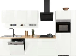 KOCHSTATION Küchenzeile »KS-Virginia,neu in verbesserter Ausführung« Arbeitsplatte 38 mm stark, Stauraum, Softclose,Breite 330 cm, Soft-Close, ohne E-Geräte