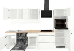 KOCHSTATION Küchenzeile »KS-Virginia,neu in verbesserter Ausführung« Arbeitsplatte 38 mm stark, Stauraum, Softclose,Breite 330 cm, Soft-Close, ohne E-Geräte