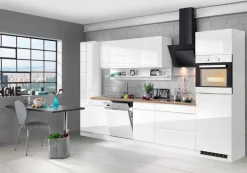 KOCHSTATION Küchenzeile »KS-Virginia,neu in verbesserter Ausführung« Arbeitsplatte 38 mm stark, Stauraum, Softclose,Breite 330 cm, Soft-Close, ohne E-Geräte