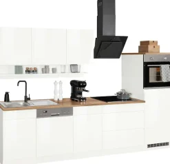 KOCHSTATION Küchenzeile »KS-Virginia,neu in verbesserter Ausführung« Arbeitsplatte 38 mm stark, Stauraum, Softclose,Breite 300 cm, Soft-Close, ohne E-Geräte
