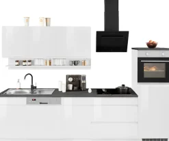 KOCHSTATION Küchenzeile »KS-Virginia,neu in verbesserter Ausführung« Arbeitsplatte 38 mm stark, Stauraum, Softclose,Breite 300 cm, Soft-Close, wahlweise mit E-Geräten
